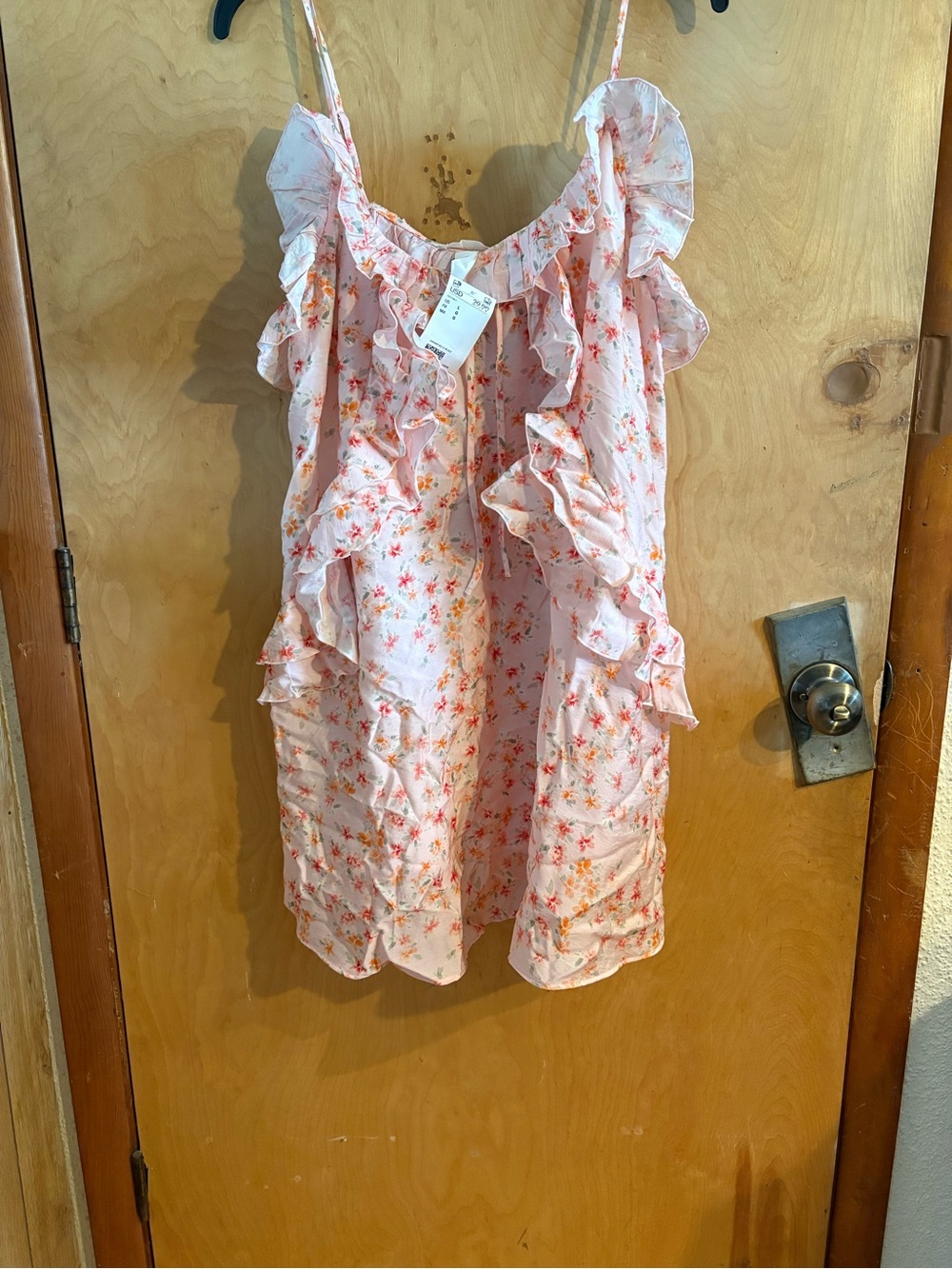 Women’s Pink Floral Ruffle Sundress